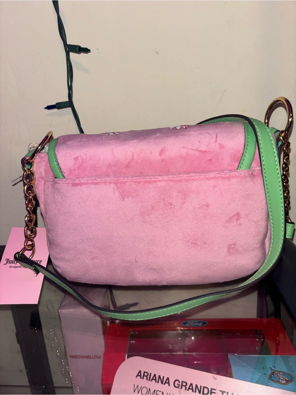Juicy Couture Pink & Green Embroidered Crossbody Bag - Picture 5 of 7